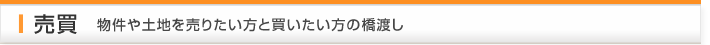 不動産を売りたい方と買いたい方の橋渡し